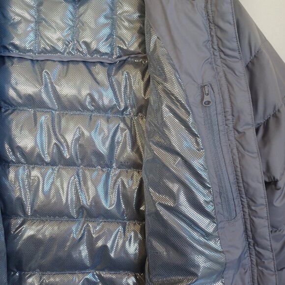 Columbia Interchange Jacket Gray Quilted Puffer Full Zip w Pockets Womens Medium - Picture 10 of 13